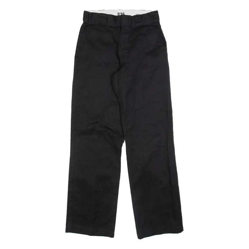 DICKIES 874 Workwear Mens Trousers Black Loose Straight W26 L31