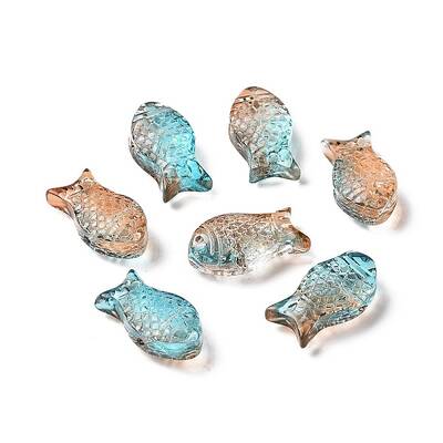 Transparent Spray Painted Glass Beads