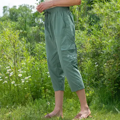 Paw Print Cargo Capri Nylon Pant - 2X