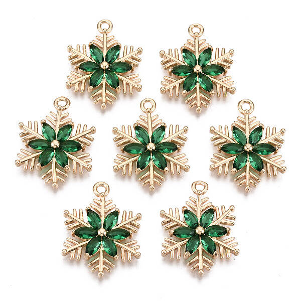 Christmas Brass Glass Pendants