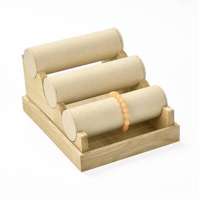 3 Layer Wood Jewelry Bracelet Displays Stands