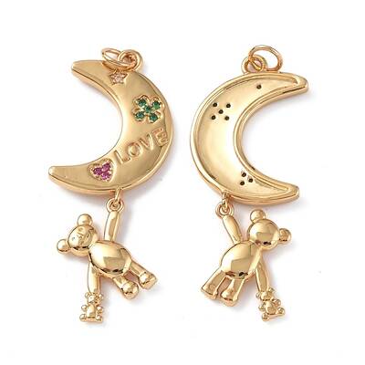 Brass Micro Pave Cubic Zirconia Pendants