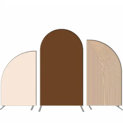 Aperturee Solid Color Brown Birthday Party Arch Backdrop Kit | Wedding Arch Backdrop | Round Arch Backdrop Cover | Chiara Wal...