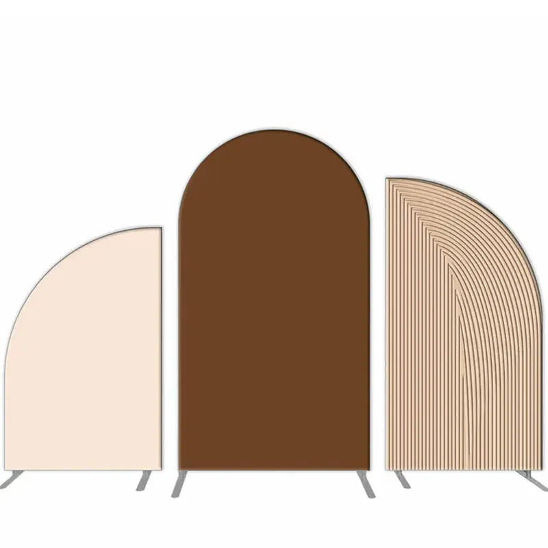 Aperturee Solid Color Brown Birthday Party Arch Backdrop Kit | Wedding Arch Backdrop | Round Arch Backdrop Cover | Chiara Wal...