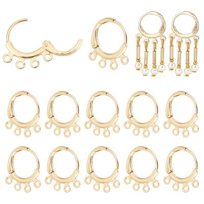 10 Pair Brass Leverback Earring Findings