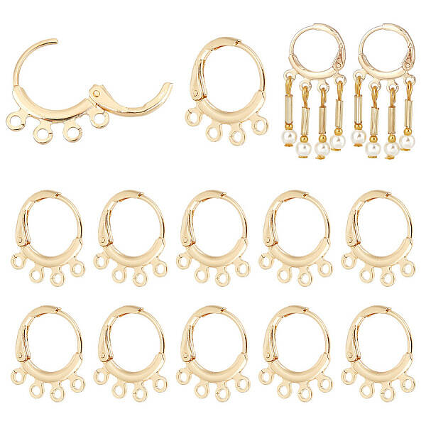 10 Pair Brass Leverback Earring Findings