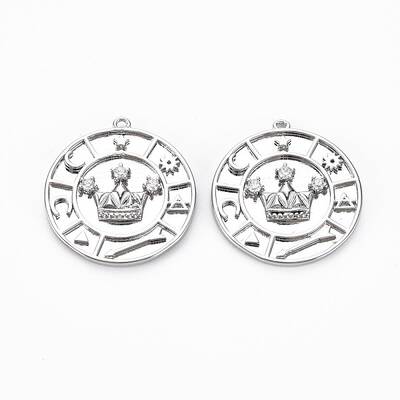 Brass Micro Pave Clear Cubic Zirconia Pendants