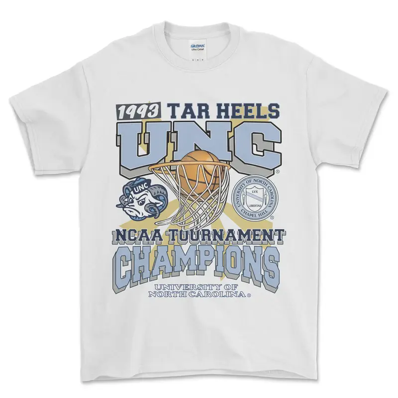 University of North Carolina Tournament Champs NCAA Shirt, graphic vintage sports tees summer shirt for men
