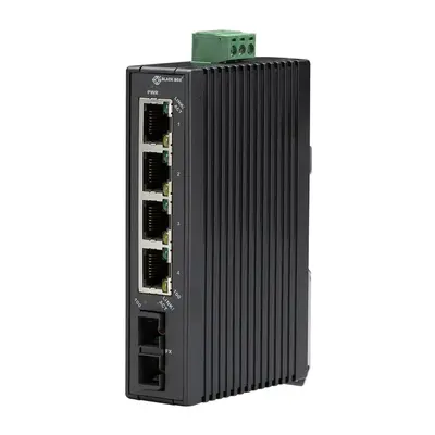 Black Box LBH120A-H-SC | LBH120 Series 4 x Ports 10/100Base-T RJ-45 + 1 x Port 100Base-T Layer 2 Fast Ethernet Hardened Tempe...
