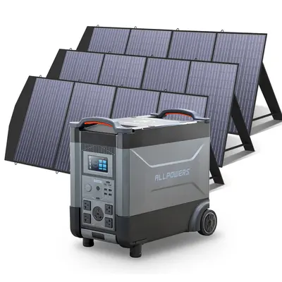 ALLPOWERS Solar Generator Kit 4000W Power Station 200W Solar Panel