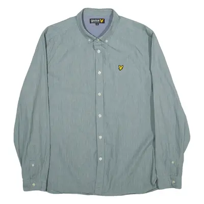 LYLE & SCOTT Mens Plain Shirt Green Long Sleeve XL