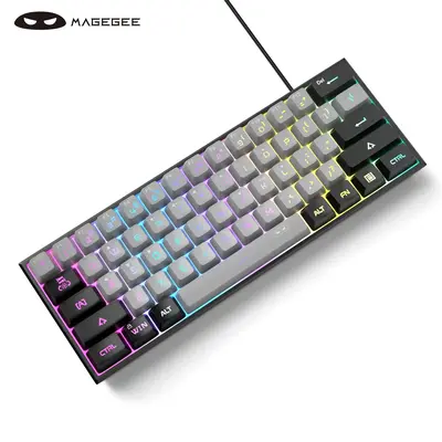 MageGee Mini 60% Membrane Gaming Keyboard, RGB Backlit 61 Key Ultra-Compact Keyboard for Gaming, TS91 Ergonomic Mechanical Fe...
