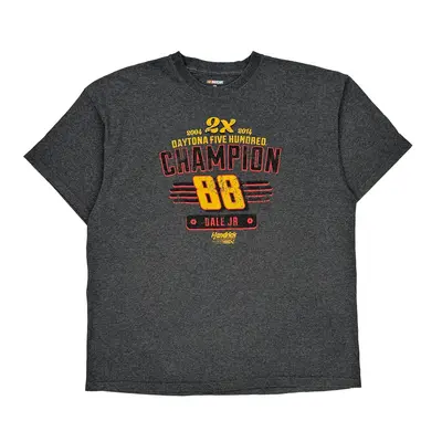Daytona Five Hundred Champion Nascar Graphic T-Shirt - 2XL Grey Cotton Blend