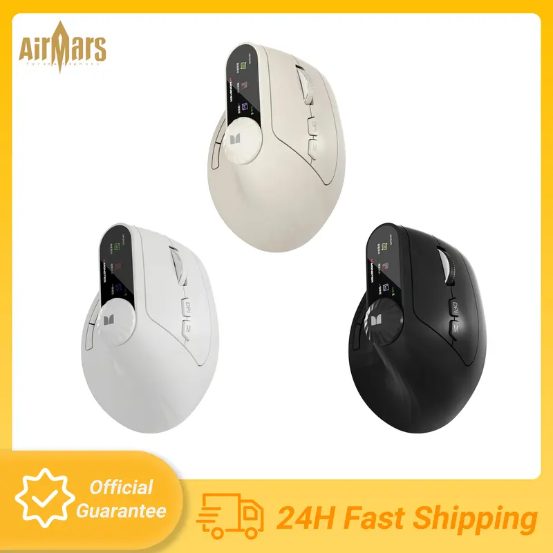 Monster-M2 MAX Version Bluetooth Wireless Mouse Ergonomic Vertical Vertical Mouse 2.4G Bluetooth Long Battery Life Laptop Des...