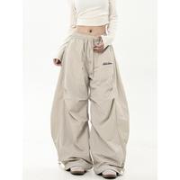 [Store Hot Sale] American Retro Pleated Cargo Pants for Women 2025 New High Waist Loose Casual Slimming Trendy Versatile Wide...
