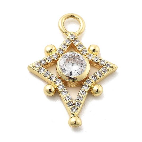 Brass Micro Pave Cubic Zirconia Pendants