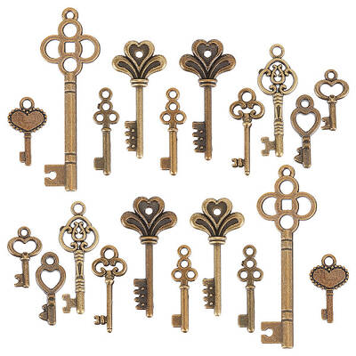 200Pcs 10 Styles Tibetan Style Alloy Pendants