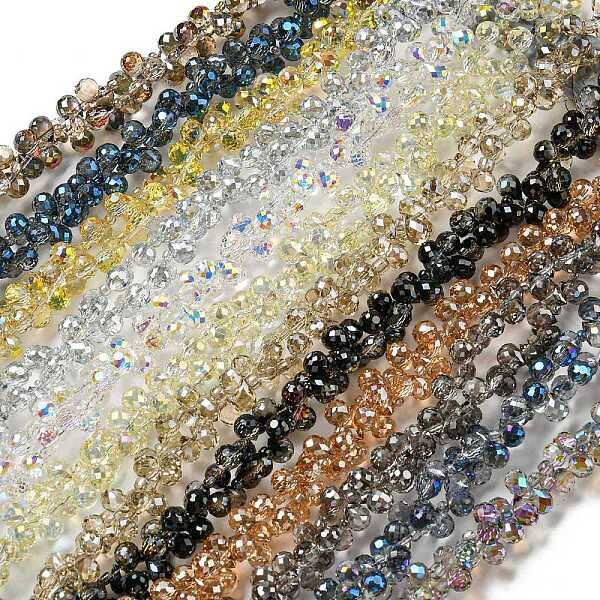 Electroplate Transparent Glass Beads Strands