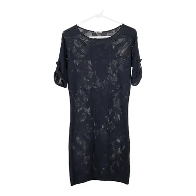 Intimissimi Embroidered Dress - Large Navy Viscose