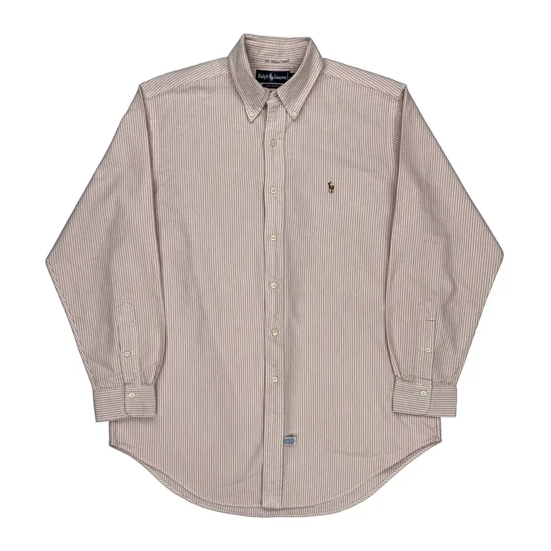 Ralph Lauren Striped Shirt - Large White Cotton