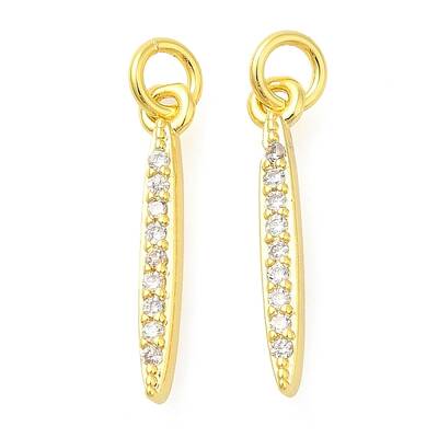 Leaf Rack Plating Brass Micro Pave Cubic Zirconia Pendants
