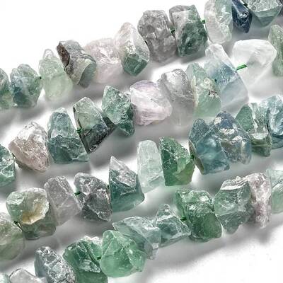 Rough Raw Natural Green Fluorite Beads Strands