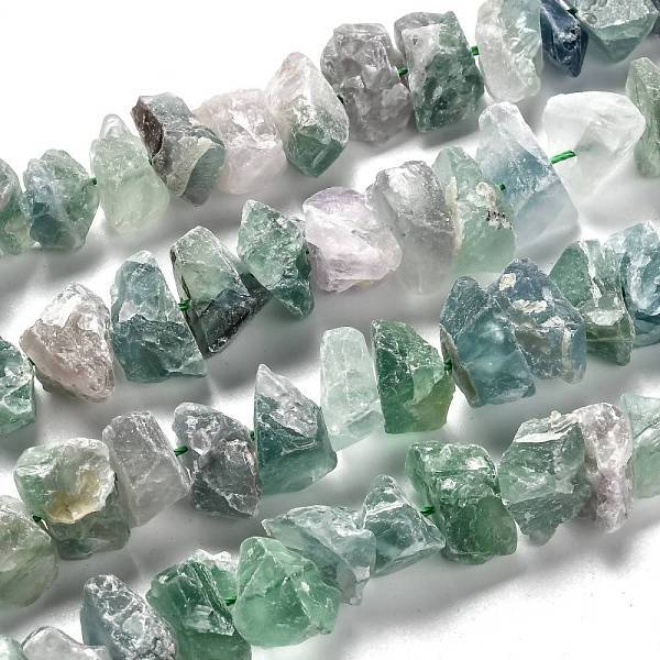 Rough Raw Natural Green Fluorite Beads Strands