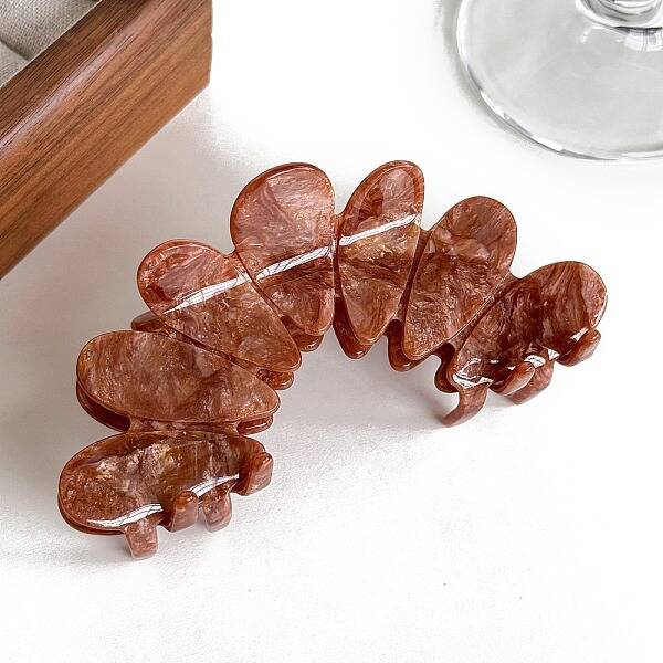 Hollow Wave Cellulose Acetate Large Claw Hair Clips
