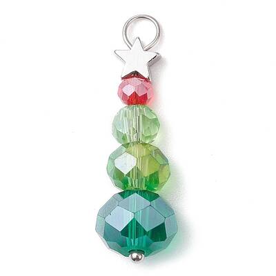 Christmas Theme Brass & Glass Pendants