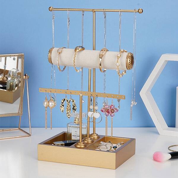 3-Tier Iron T-Bar Jewelry Display Risers