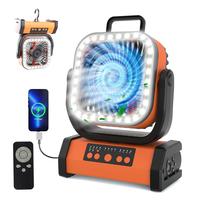30000mAh Rechargeable Camping Fan with LED Lights, Portable Multifunctional Fan with 360° Swivel Hook, Lasts up to 96 Hours,...