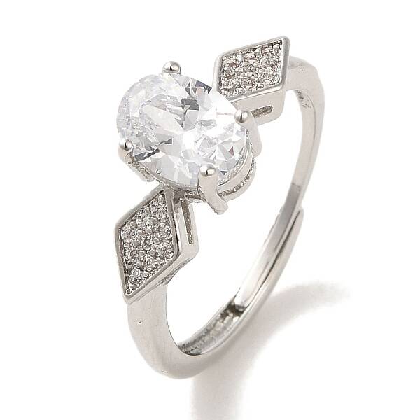 Brass Micro Pave Cubic Zirconia Rings for Women