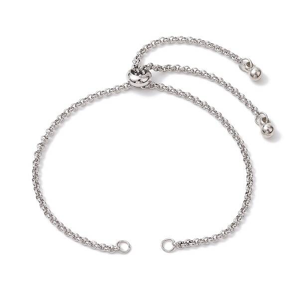 304 Stainless Steel Rolo Chain Slider Bracelet Makings