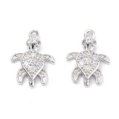Rack Plating Brass Micro Pave Cubic Zirconia Pendants