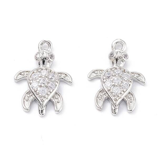 Rack Plating Brass Micro Pave Cubic Zirconia Pendants