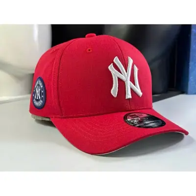 Red White Embroidered 100% Cotton Trucker Hat with Adjustable Metal Buckle Back Closure, Lightweight & Durable, Suitable for ...