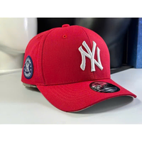 Red White Embroidered 100% Cotton Trucker Hat with Adjustable Metal Buckle Back Closure, Lightweight & Durable, Suitable for ...