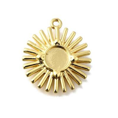Sun Brass Pendant Cabochon Settings