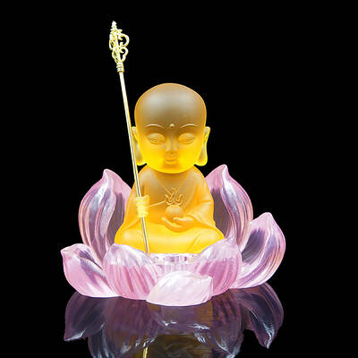 Resin Buddha with Lotus Figurines