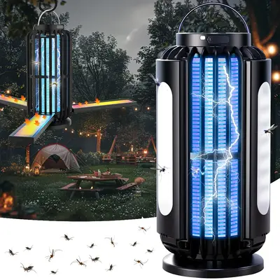Solar Bug Zapper & LED Light – 2-in-1 Mosquito Killer Lamp with Motion Sensor | USB Rechargeable, Waterproof Electric Insec...