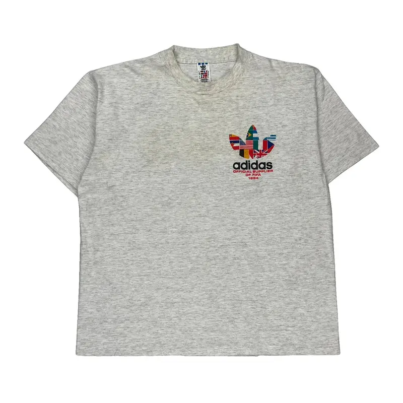 1994 World Cup Adidas Football T-Shirt - XL Grey Cotton