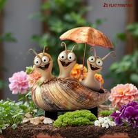 Snail Design Garden Decoration, 2D Acrylic Landscape Marker, Weatherproof Bonsai & Lawn Decor for Chelsea Flower Show & Summe...