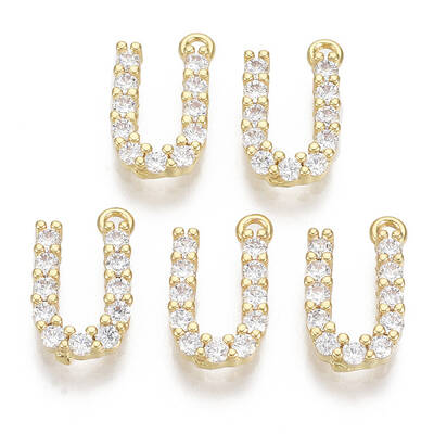 Brass Micro Pave Cubic Zirconia Charms