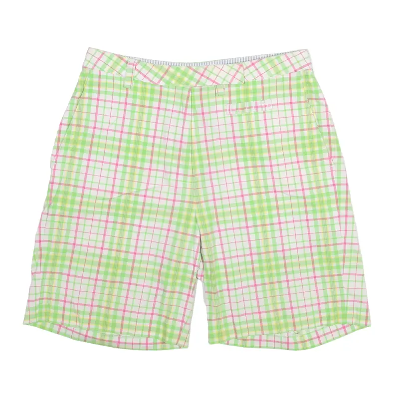 TOMMY HILFIGER Casual Shorts Green Regular Check Womens XXS W26