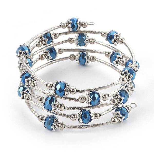 Electroplate Glass Wrap Bracelets
