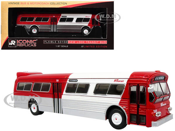 Flxible 53102 New Look Transit Bus Pittsburgh Area Transit Red and White Vintage Bus & Motorcoach Collection Limited Edit...