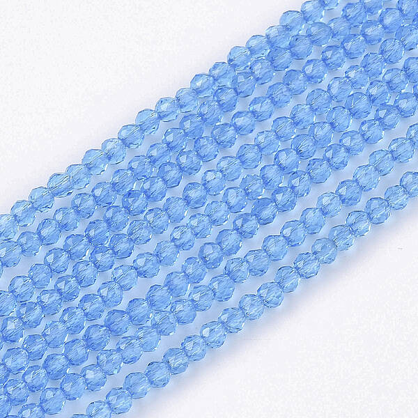 Electroplate Transparent Glass Beads Strands