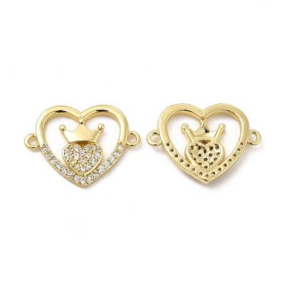 Brass Micro Pave Clear Cubic Zirconia Connector Charms