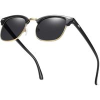 Retro Semi Rimless Sunglasses Half Frame UV400 Glasses for Men And Women