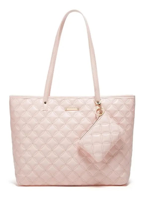 Women's Plain Color Quilted Tote Bag & Clutch Bag, Everything Tote Bag Set, Casual Trendy Shoulder Bag & Clutch Bag, Bag Set ...